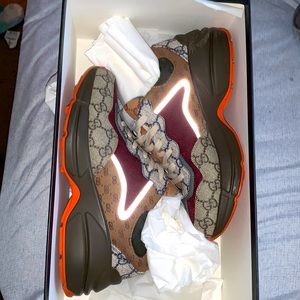 Gucci sneakers, skuffs a little on the sides, mild wear
